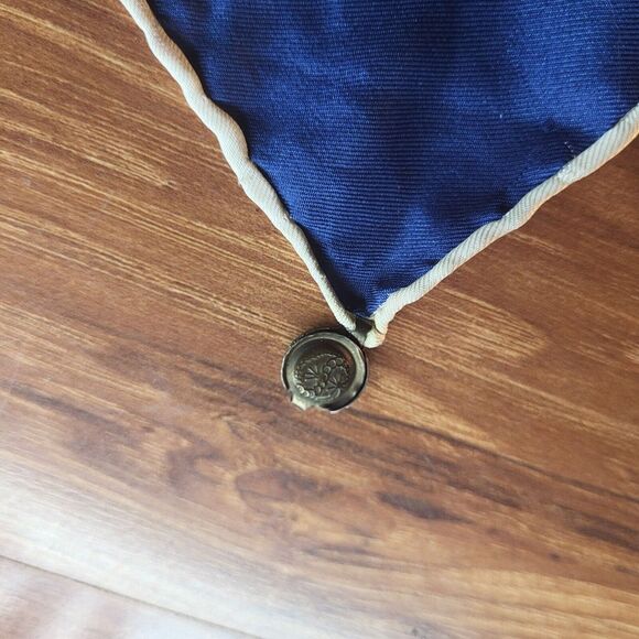 Pura Seta Authentic 30" X 30" Scarf Navy Blue Orange Green Geometric Art Deco - Picture 4 of 5